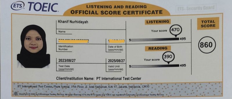 Buy TOEIC Listening and Reading Test Certificate Online